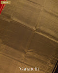 Bright Red Sona Rupa Striped Pure Mysore Crepe Silk Saree — Pallu