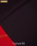 Bright Red Sona Rupa Striped Pure Mysore Crepe Silk Saree — Blouse