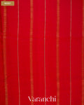 Bright Red Sona Rupa Striped Pure Mysore Crepe Silk Saree — Body