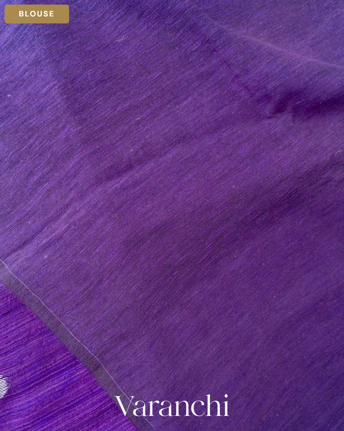 Royal Violet Jamdani Pure Matka Tissue Silk Handloom Saree — Blouse
