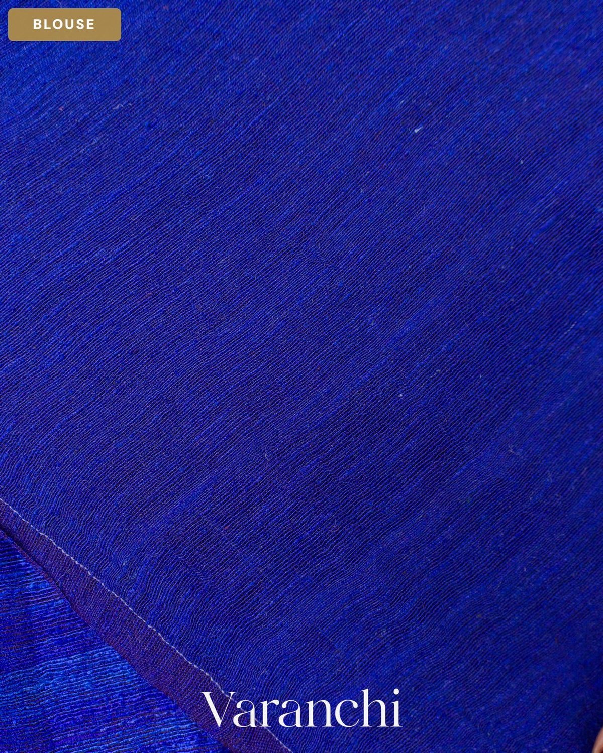 Royal Blue Floral Jamdani Pure Matka Silk Handloom Saree — Blouse