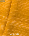 Deep Mango Yellow Bird Embroidered Pure Kora Silk Saree — Body