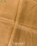 Cream Bird Embroidered Pure Kora Silk Saree — Body