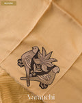 Cream Bird Embroidered Pure Kora Silk Saree — Blouse