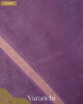 Light Violet Lotus Jamdani Pure Silk Linen Handloom Saree — Blouse