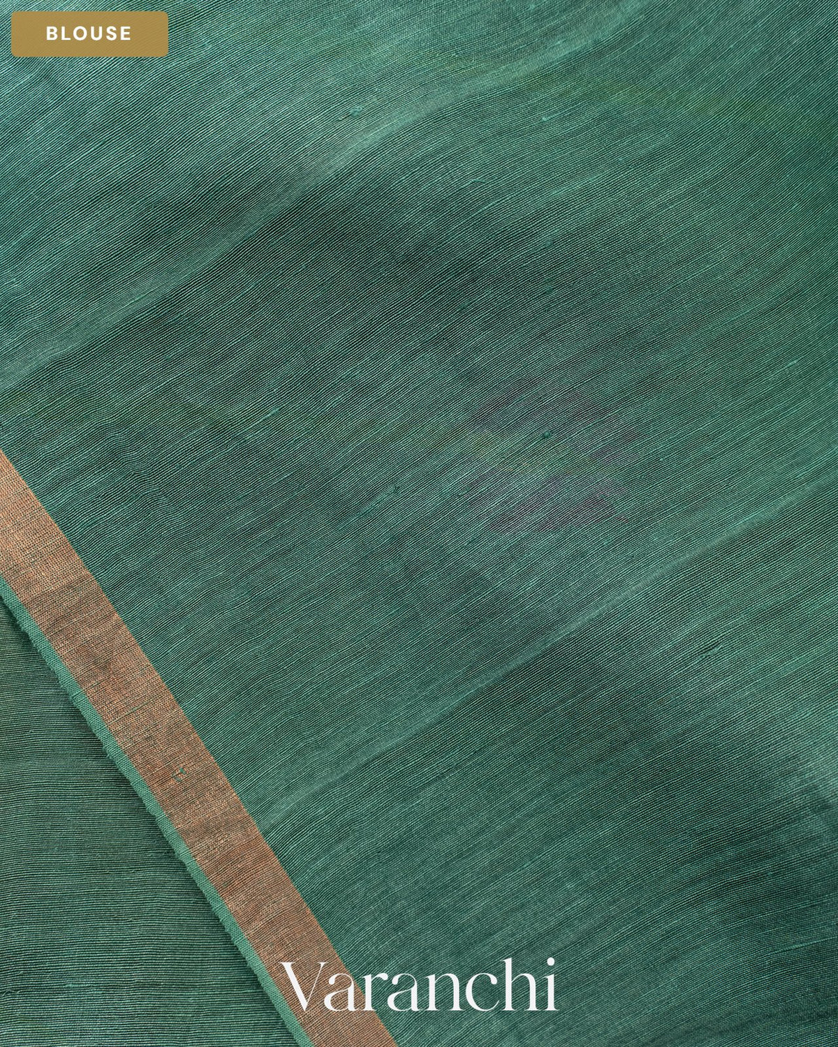 Sea Blue Lotus Jamdani Pure Silk Linen Handloom Saree — Blouse