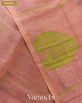 Coco Brown Lotus Jamdani Pure Silk Linen Handloom Saree — Border