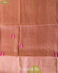 Coco Brown Lotus Jamdani Pure Silk Linen Handloom Saree — Body