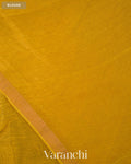 Bright Yellow Lotus Jamdani Pure Silk Linen Handloom Saree — Blouse