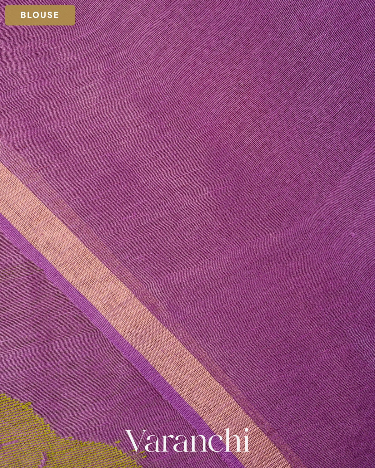 Violet Lotus Jamdani Pure Silk Linen Handloom Saree — Blouse