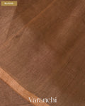 Coco Brown Lotus Jamdani Pure Silk Linen Handloom Saree — Blouse