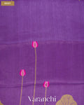 Violet Lotus Jamdani Pure Silk Linen Handloom Saree — Body