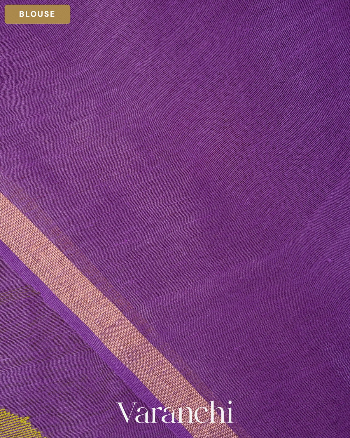 Violet Lotus Jamdani Pure Silk Linen Handloom Saree — Blouse
