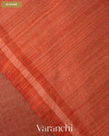 Rust Orange with Sequin Embroidery Pure Muslin Silk Handloom Saree — Blouse