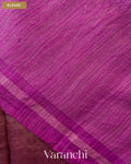 Violet Purple with Sequin Embroidery Pure Muslin Silk Handloom Saree — Blouse