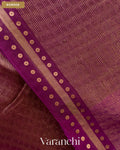 Violet Purple with Sequin Embroidery Pure Muslin Silk Handloom Saree — Border