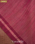Wine Maroon with Sequin Embroidery Pure Muslin Silk Handloom Saree — Blouse