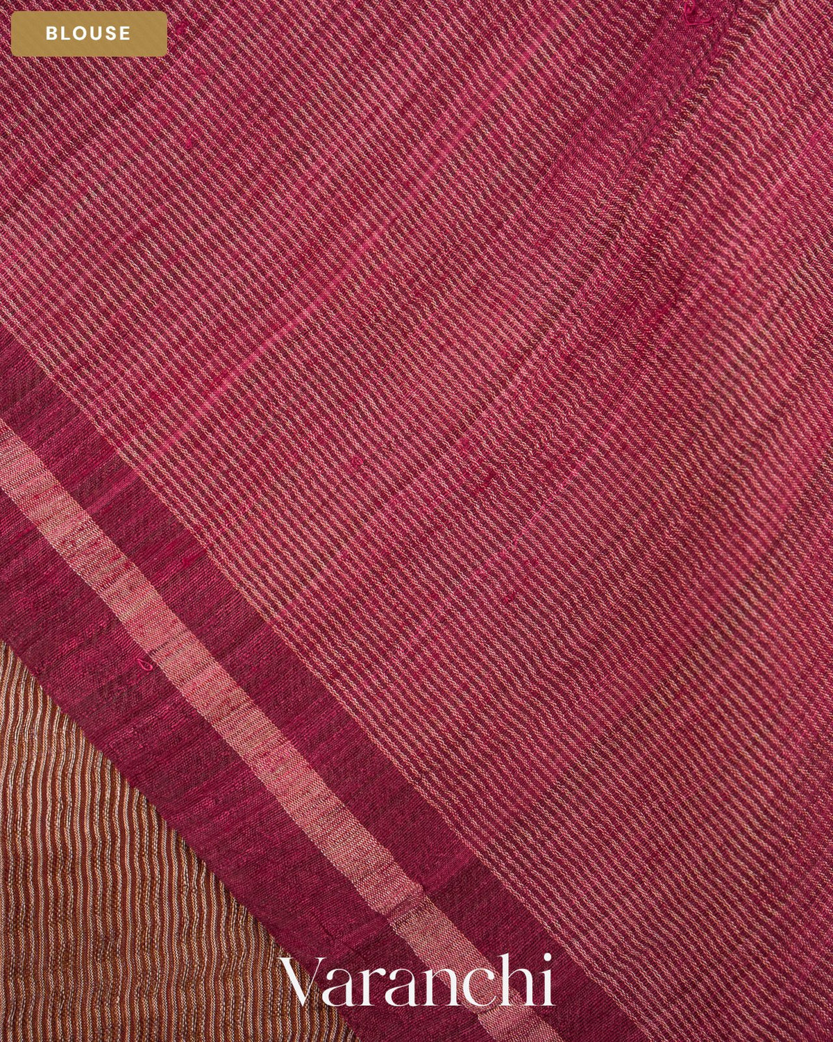 Wine Maroon with Sequin Embroidery Pure Muslin Silk Handloom Saree — Blouse