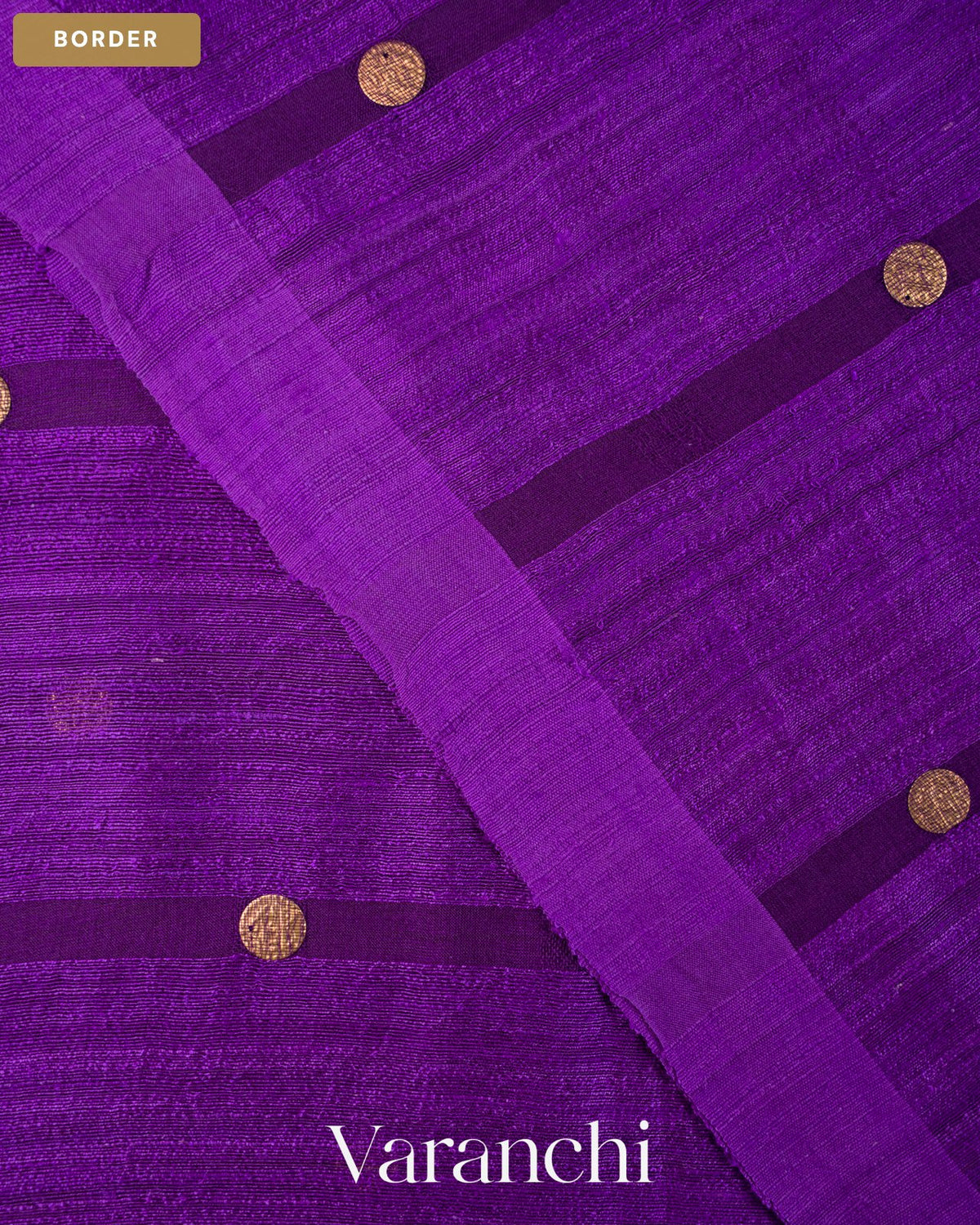 Purple Sequin Pure Matka Silk Handloom Saree — Border