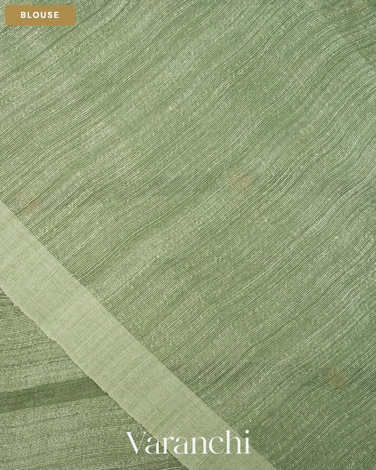 Sage Green Sequin Pure Matka Silk Handloom Saree — Blouse