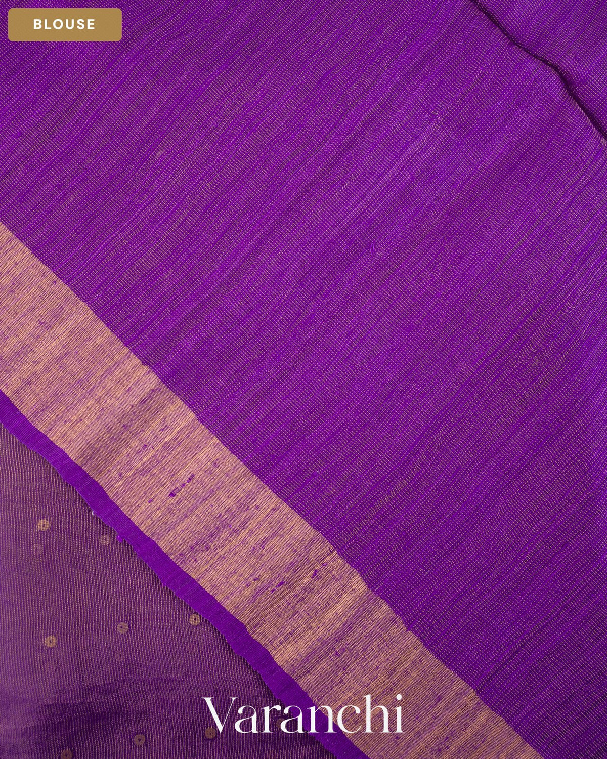 Purple Sequin with Jamdani Pure Muslin Silk Handloom Saree — Blouse