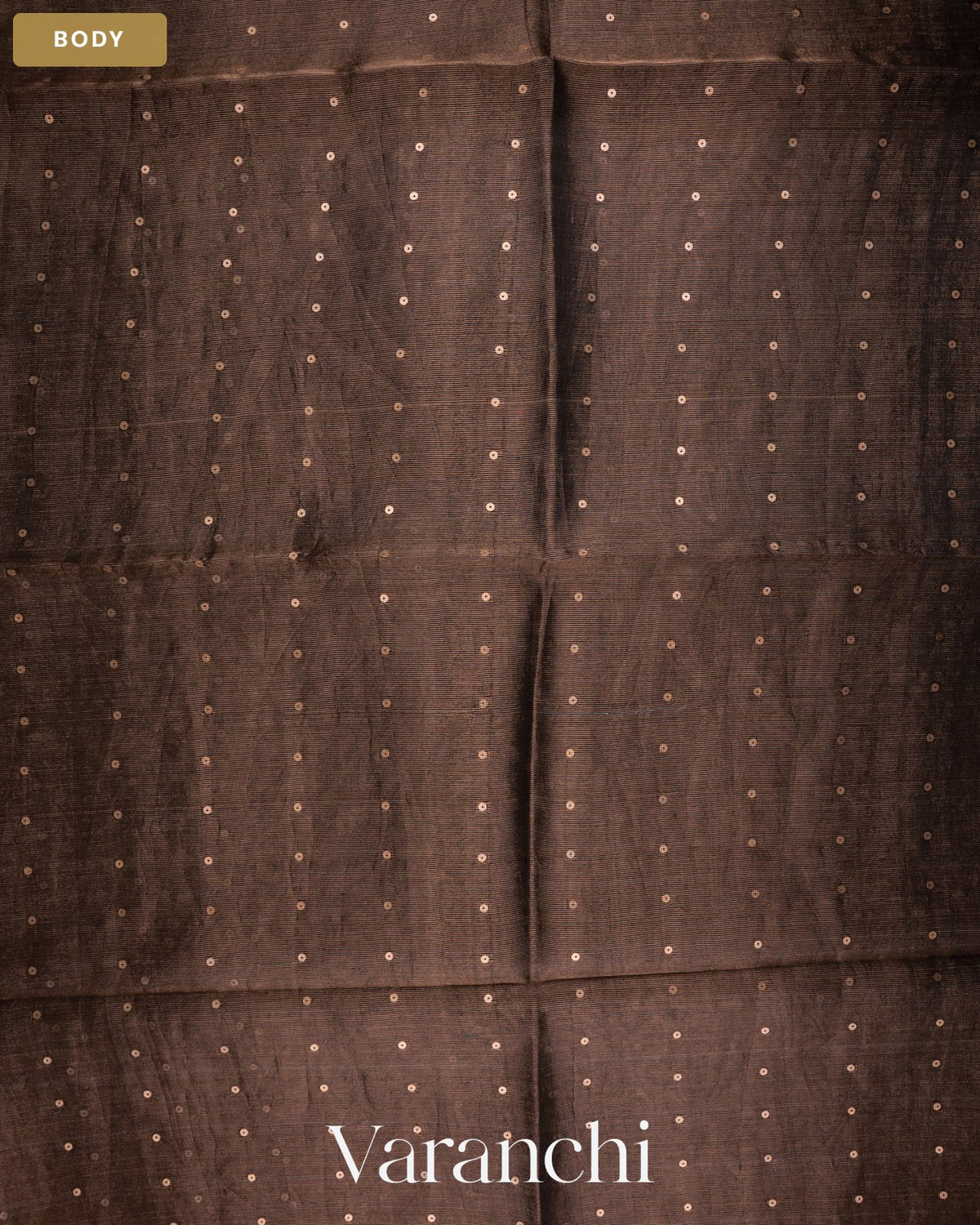 Black Sequin with Floral Jamdani Pure Muslin Silk Handloom Saree — Body