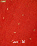Vermilion Red Sequin Pure Muslin Silk Handloom Saree — Body