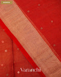 Vermilion Red Sequin Pure Muslin Silk Handloom Saree — Border