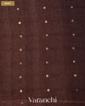 Coffee Brown Sequin with Jamdani Pure Muslin Silk Handloom Saree — Body