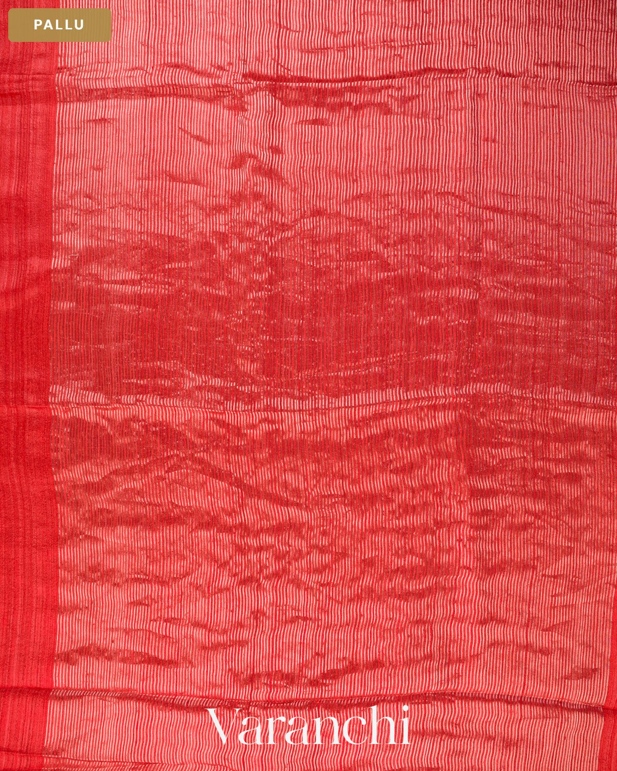 Tulip Red Jamdani Pure Mulberry Silk Handloom Saree — Pallu