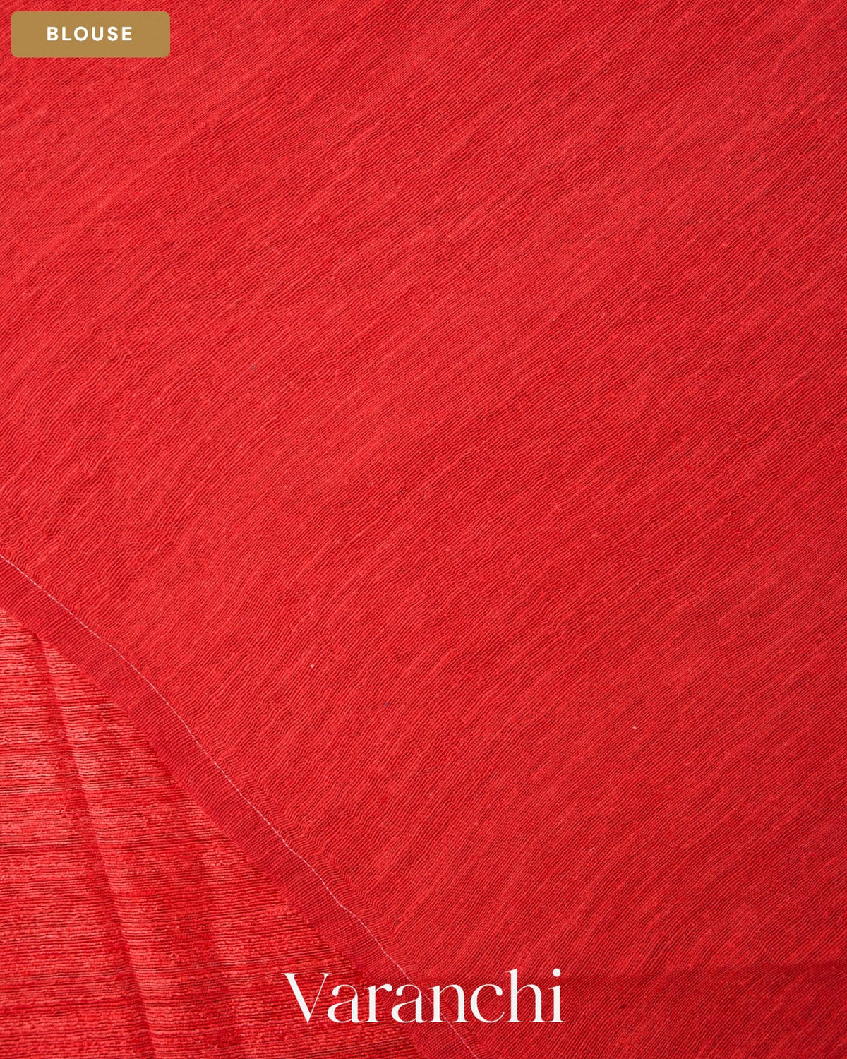 Tulip Red Jamdani Pure Mulberry Silk Handloom Saree — Blouse
