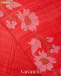 Tulip Red Jamdani Pure Mulberry Silk Handloom Saree — Border
