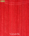 Tulip Red Jamdani Pure Mulberry Silk Handloom Saree — Body