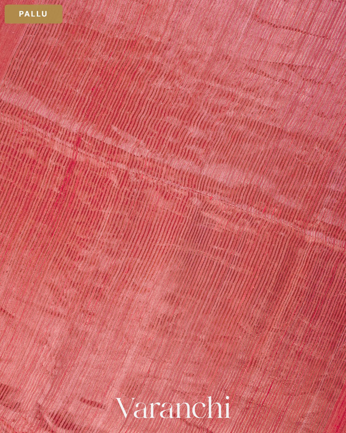 Peach Pink Floral Jamdani Pure Matka Silk Handloom Saree — Pallu