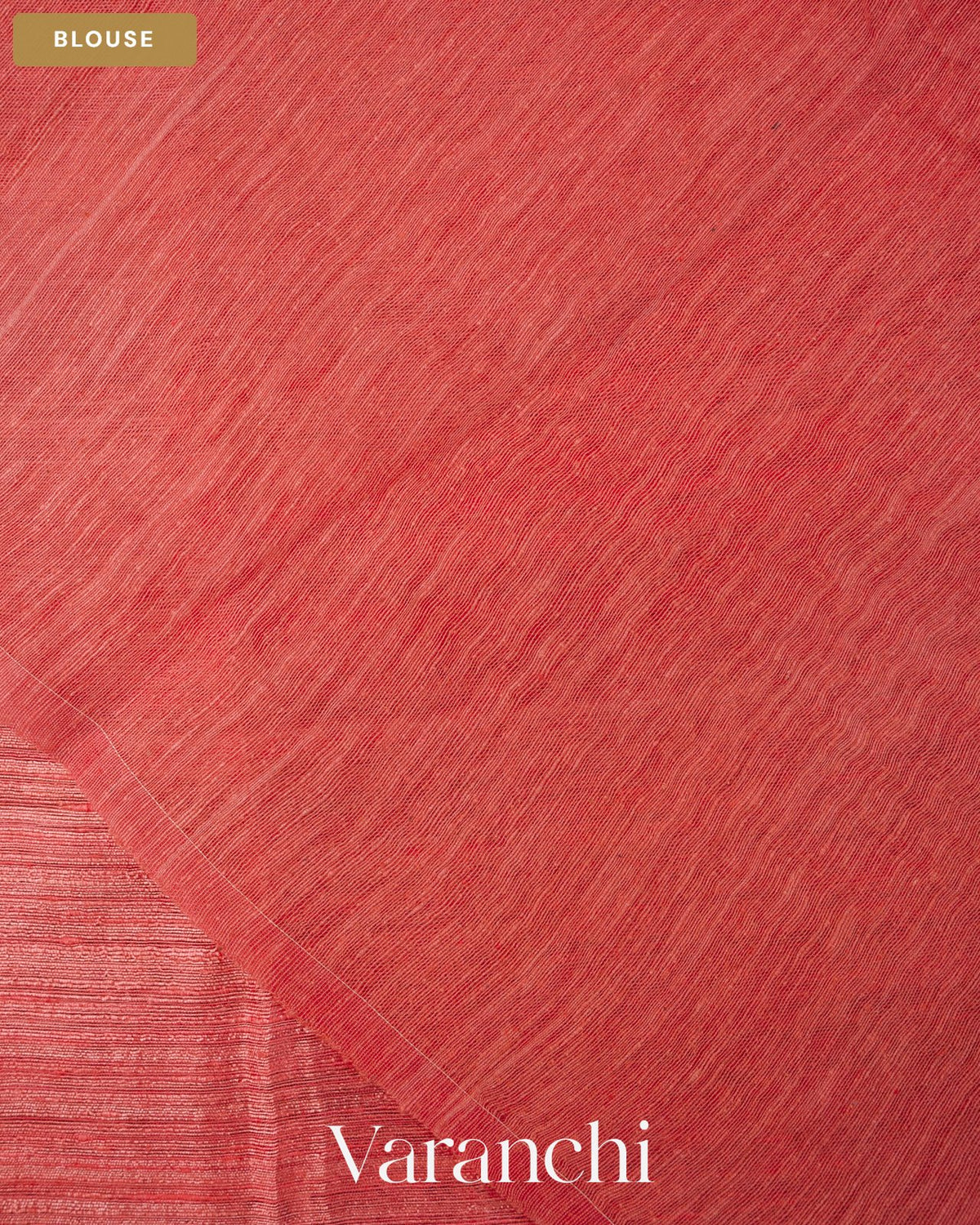 Peach Pink Floral Jamdani Pure Matka Silk Handloom Saree — Blouse
