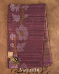 Burgundy Jamdani Pure Matka Tissue Silk Handloom Saree — Full Saree