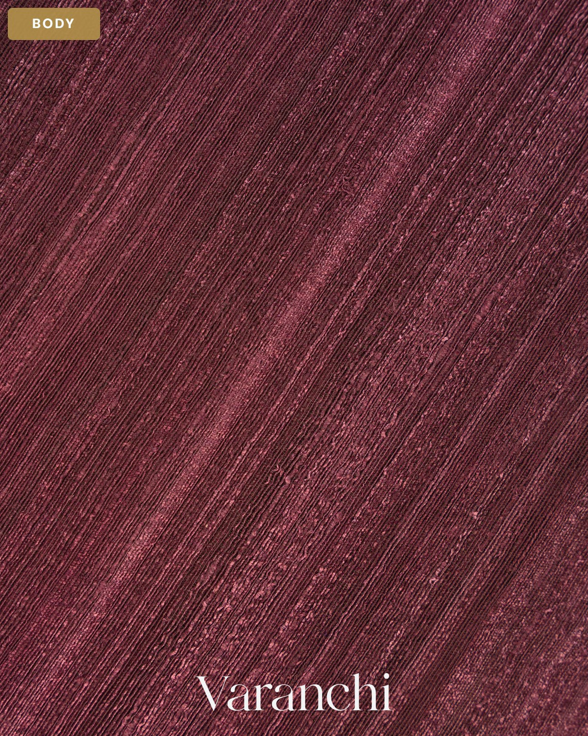 Burgundy Jamdani Pure Matka Tissue Silk Handloom Saree — Body
