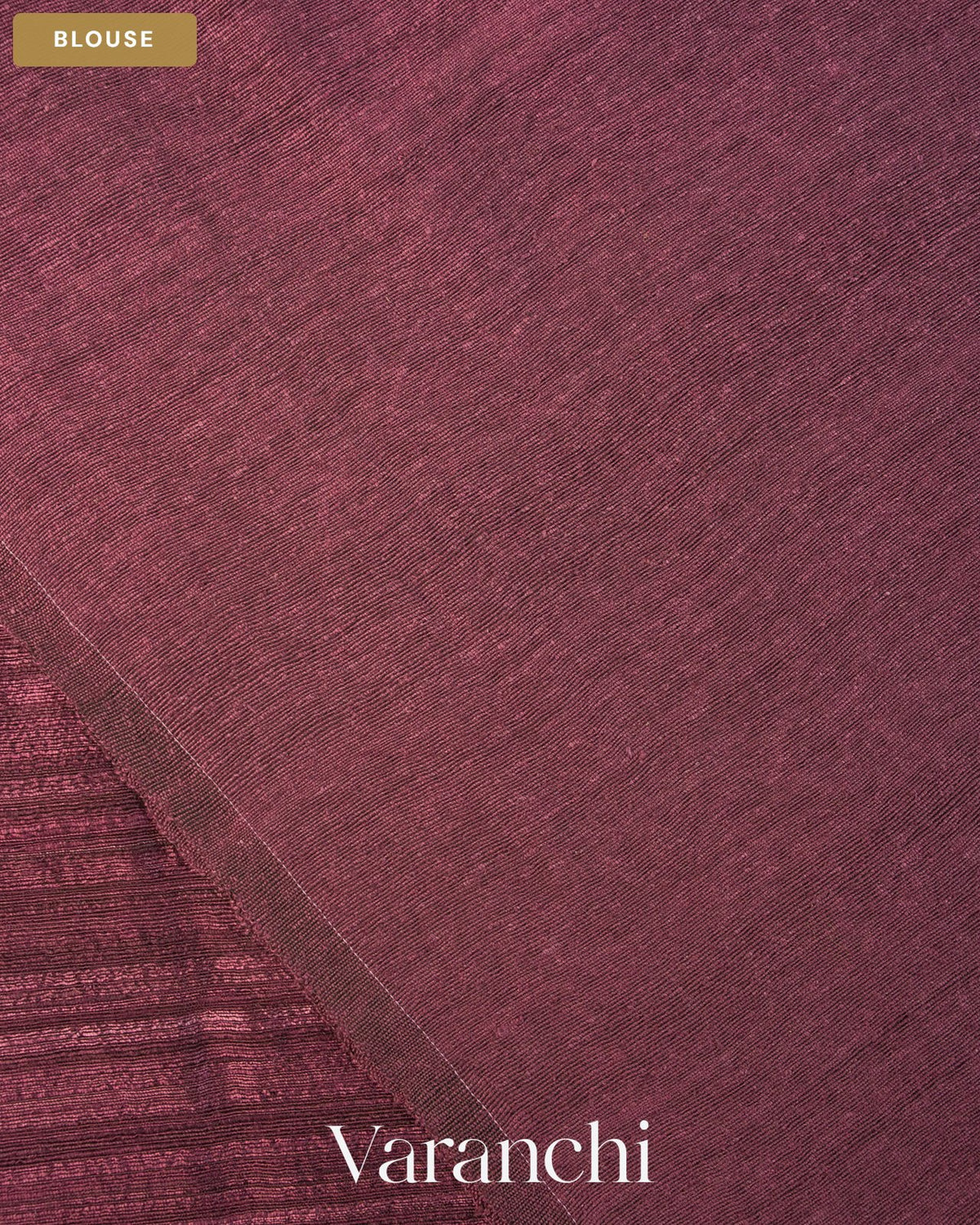 Burgundy Jamdani Pure Matka Tissue Silk Handloom Saree — Blouse