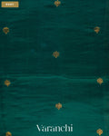 Turquoise Blue Jamdani Pure Mulberry Silk Handloom Saree — Body