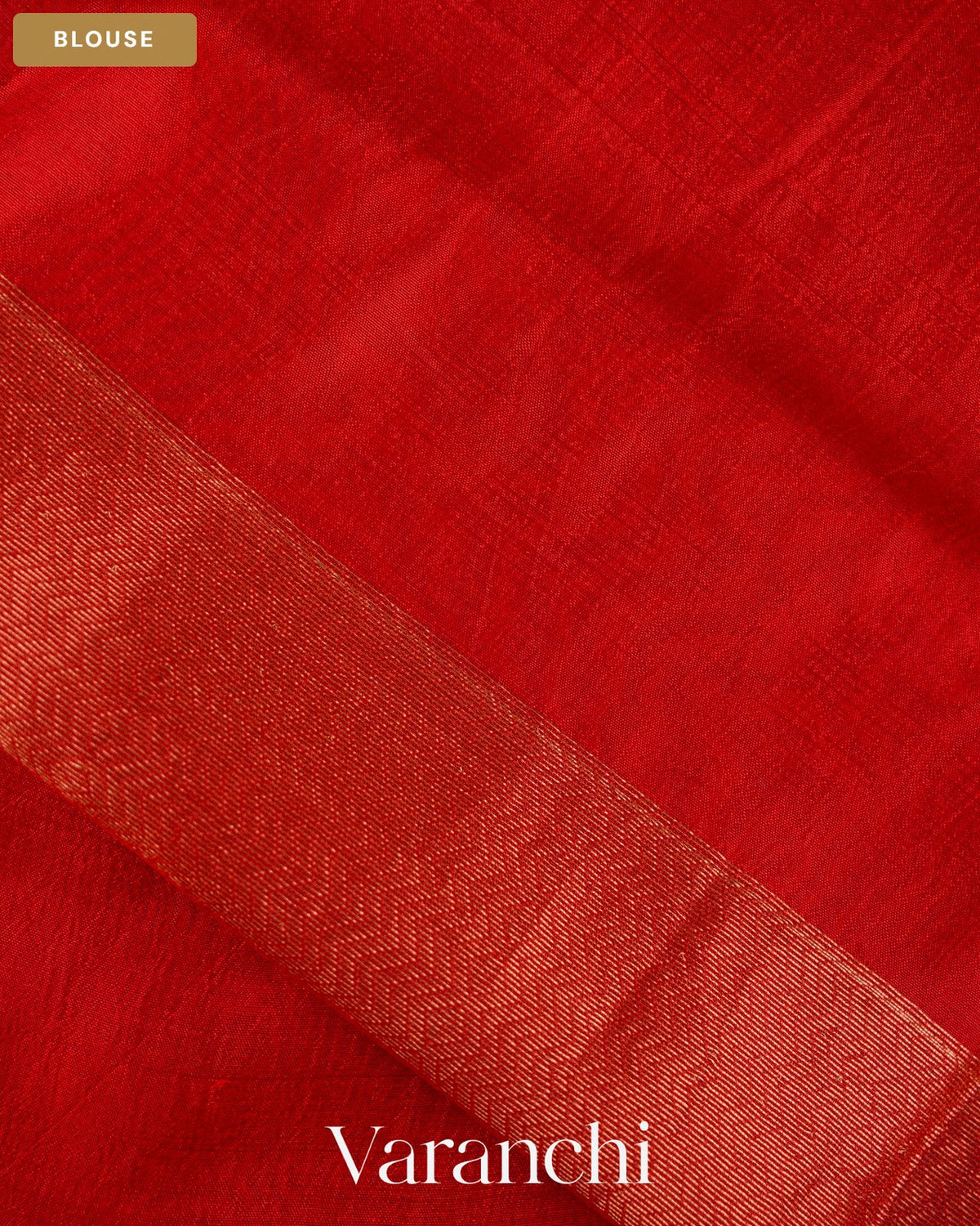Chilly Red Jamdani Pure Mulberry Silk Handloom Saree — Blouse