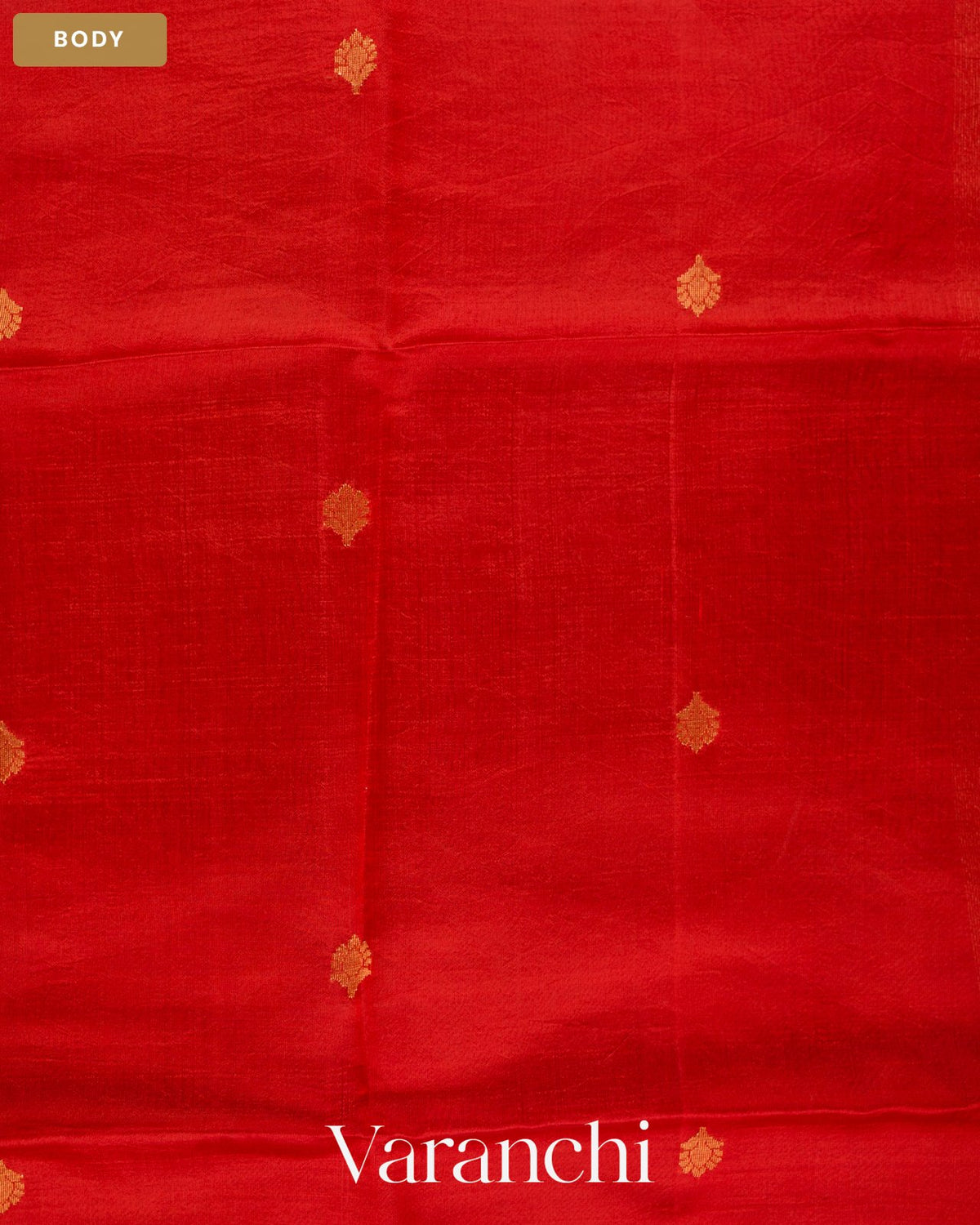 Chilly Red Jamdani Pure Mulberry Silk Handloom Saree — Body