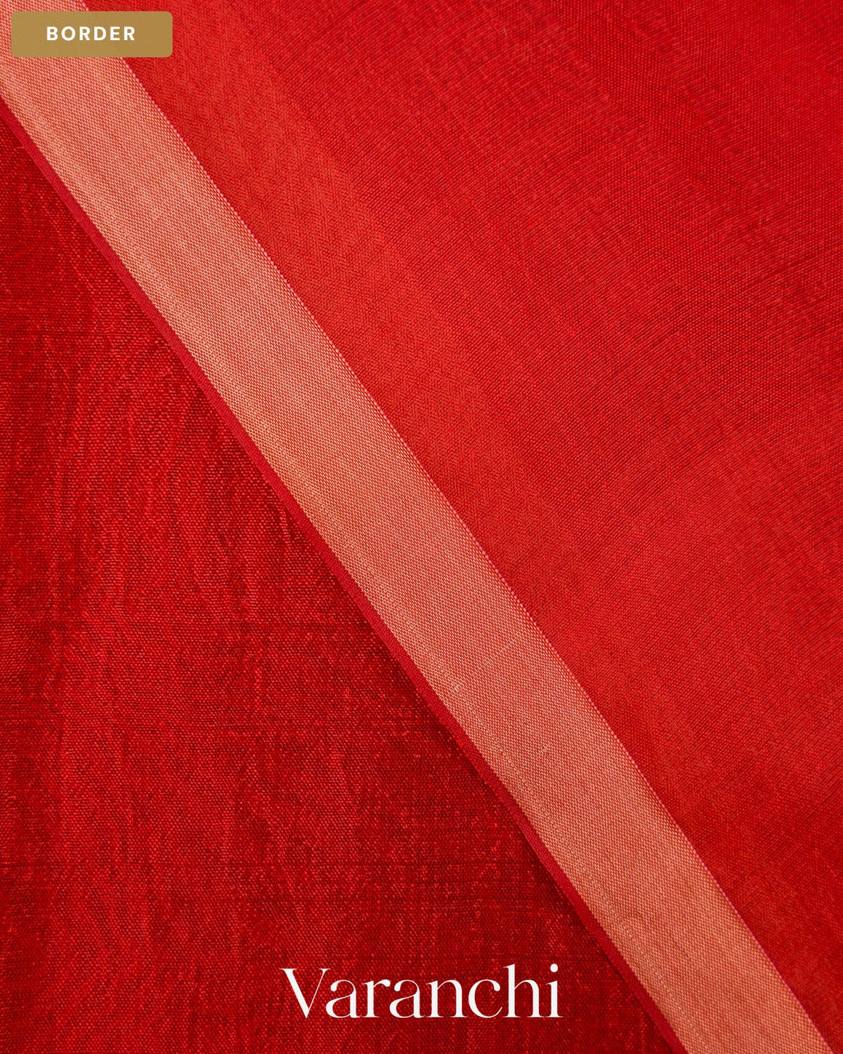Chilly Red Jamdani Pure Mulberry Silk Handloom Saree — Border
