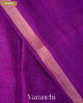 Deep Purple Jamdani Pure Mulberry Silk Handloom Saree — Border