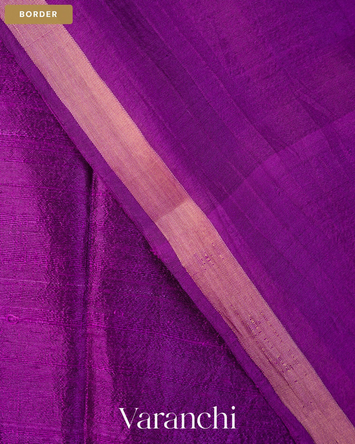 Deep Purple Jamdani Pure Mulberry Silk Handloom Saree — Border