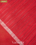 Crimson Red Jamdani Pure Muslin Silk Handloom Saree — Blouse