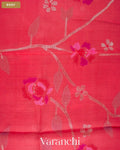 Pink Peach Jamdani Pure Muslin Silk Handloom Saree — Body