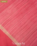 Pink Peach Jamdani Pure Muslin Silk Handloom Saree — Blouse