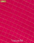 Rani Pink Checkered Pure Crush Kora Silk Saree — Body