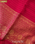 Tomato Red Checkered Pure Crush Kora Silk Saree — Blouse