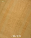Ivory Checkered Pure Crush Kora Silk Saree — Pallu